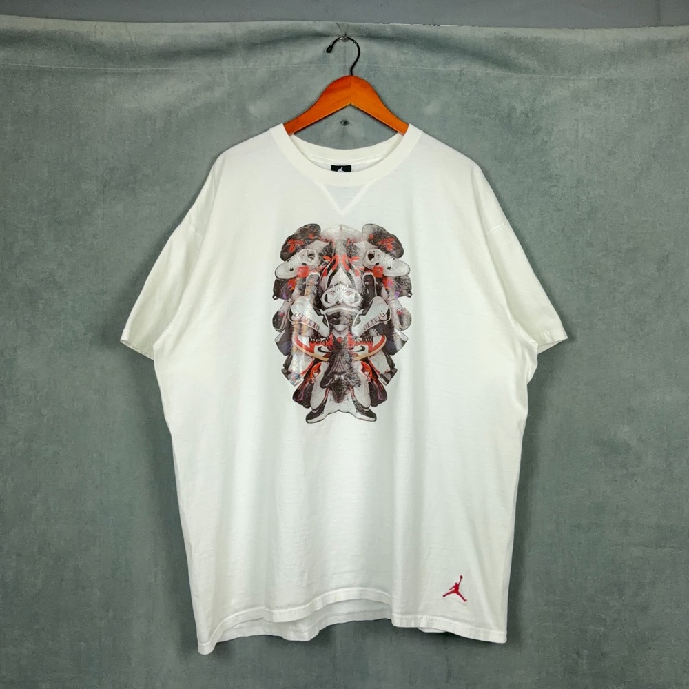 Vintage Air Jordan Retro Sneaker Collage t shirt Mens Size XXL Y2K White Jumpman